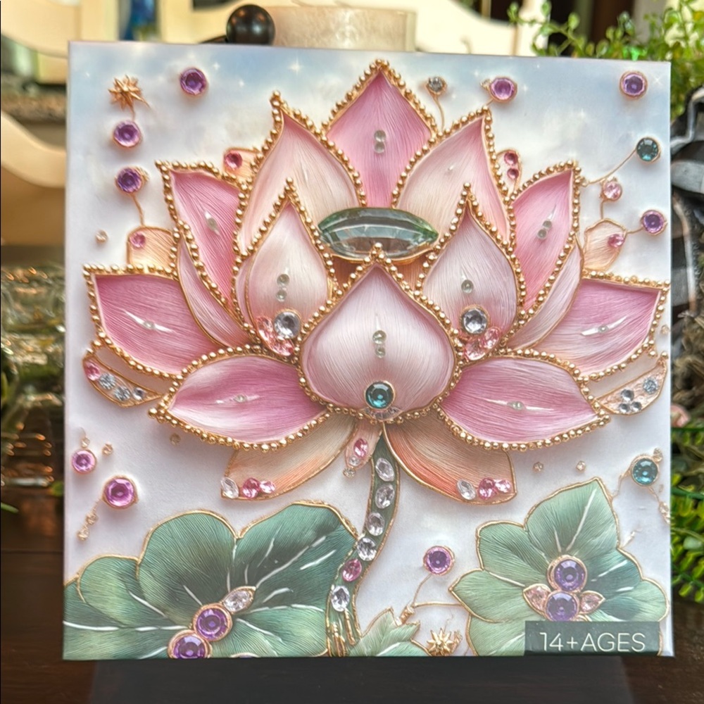 Pink Lotus Art Decor with Gem Accents and 3D White orchid tree puzzles. Both $8